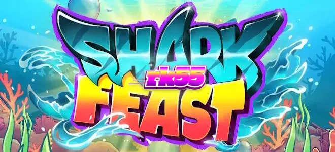 Visual neon bawah laut yang penuh warna dari slot Shark Feast